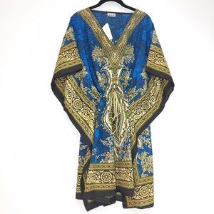 💙 NEW BLUE EXOTIC MEDITERRANEAN AFRICAN KAFTAN 💙